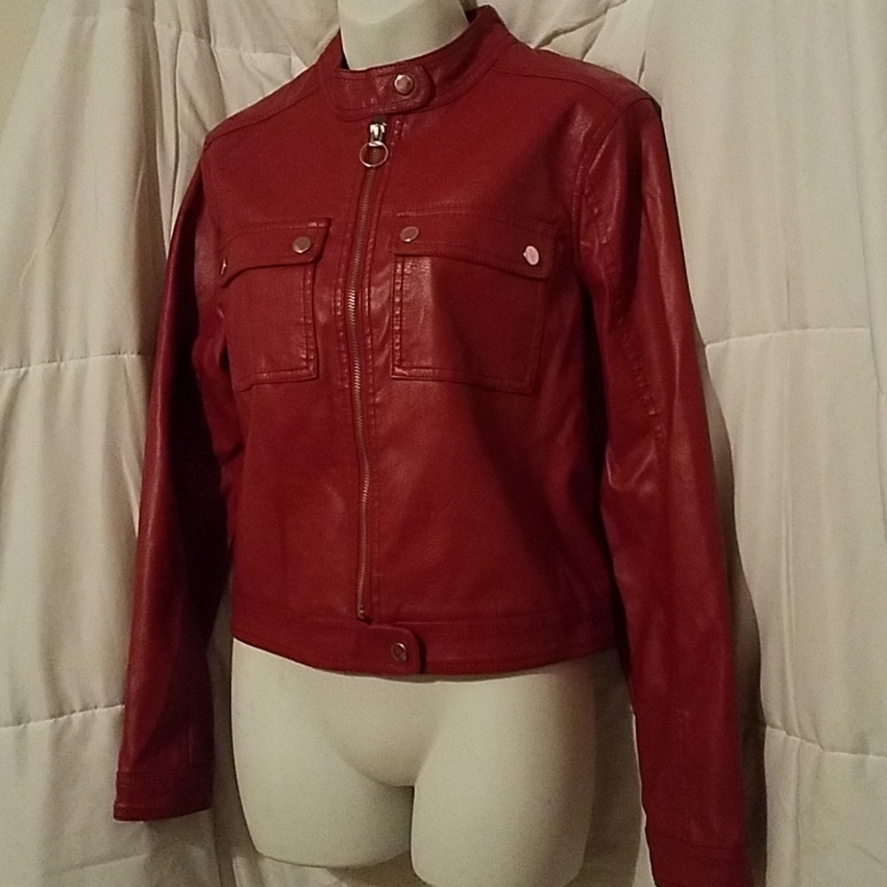 Urban Retro Fire Engine Red Biker Jacket L
